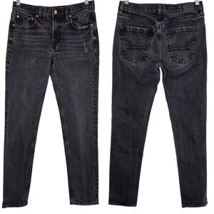 American Eagle Stretch '90s Skinny Jeans High Rise Distressed Washed Black 6